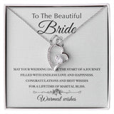 forever love necklace, beautiful wife necklace, warmest wishes jewelry, meaningful gift for wife, elegant pendant, adjustable chain necklace, sparkling gemstone necklace, sterling silver jewelry