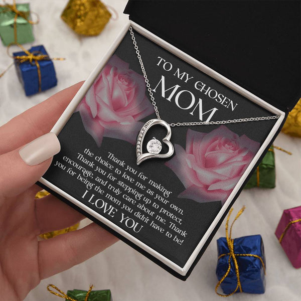 Bonus Mom-My Chosen Mom Forever Love Pendant Necklace