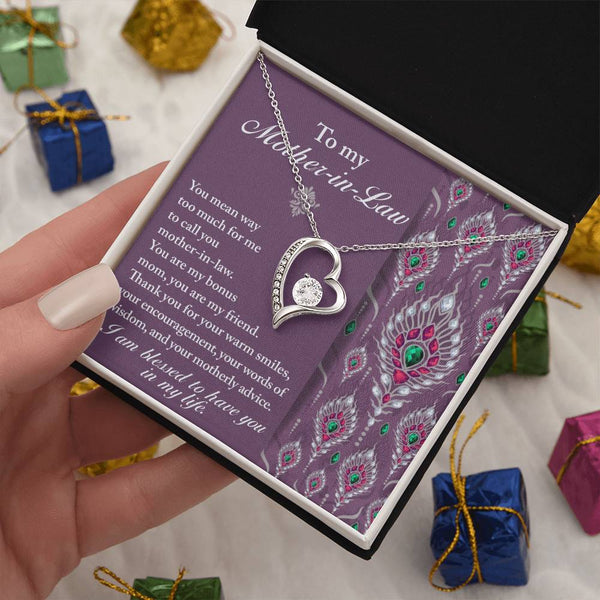 Mother-In-Law-Words Of Wisdom Forever Love Pendant Necklace
