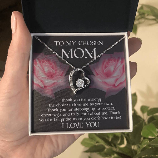 Bonus Mom-My Chosen Mom Forever Love Pendant Necklace