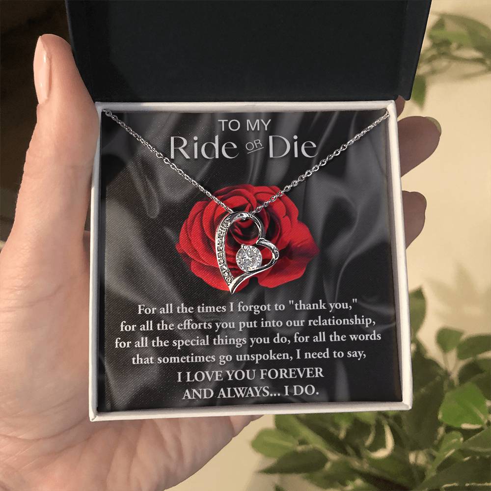 Ride Or Die Forever Love Pendant Necklace