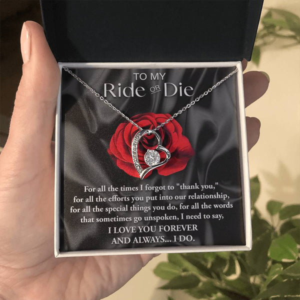 Ride Or Die Forever Love Pendant Necklace