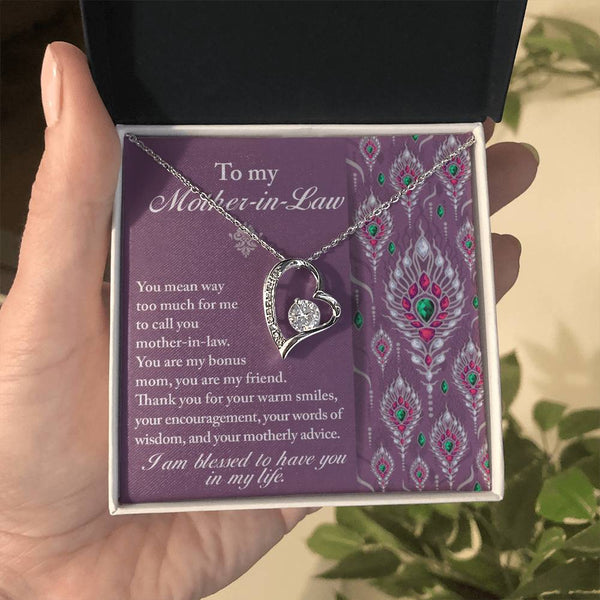 Mother-In-Law-Words Of Wisdom Forever Love Pendant Necklace