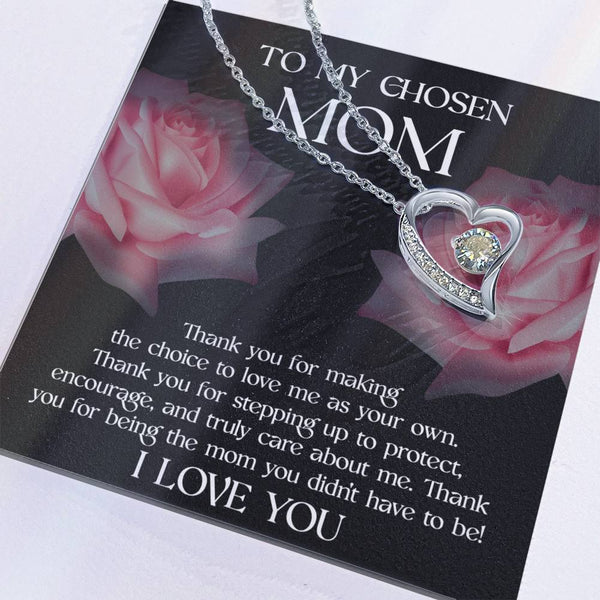 Bonus Mom-My Chosen Mom Forever Love Pendant Necklace