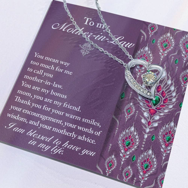 Mother-In-Law-Words Of Wisdom Forever Love Pendant Necklace