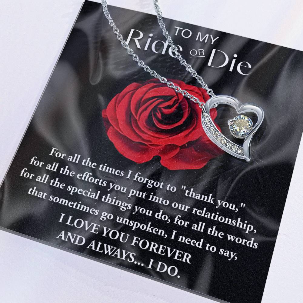 Ride Or Die Forever Love Pendant Necklace