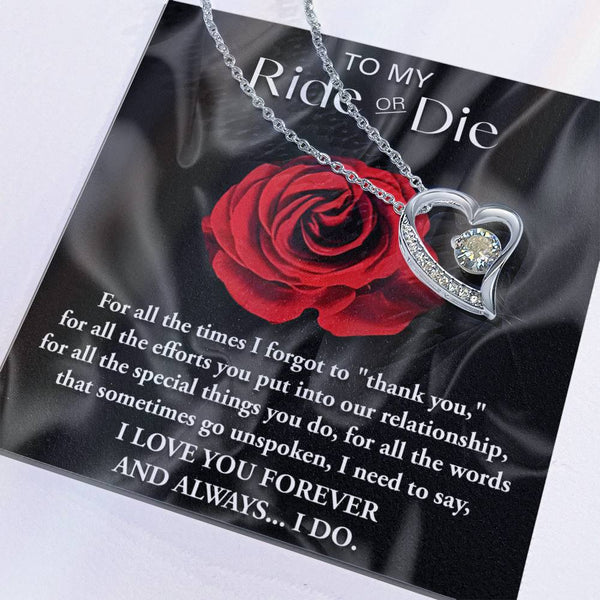Ride Or Die Forever Love Pendant Necklace
