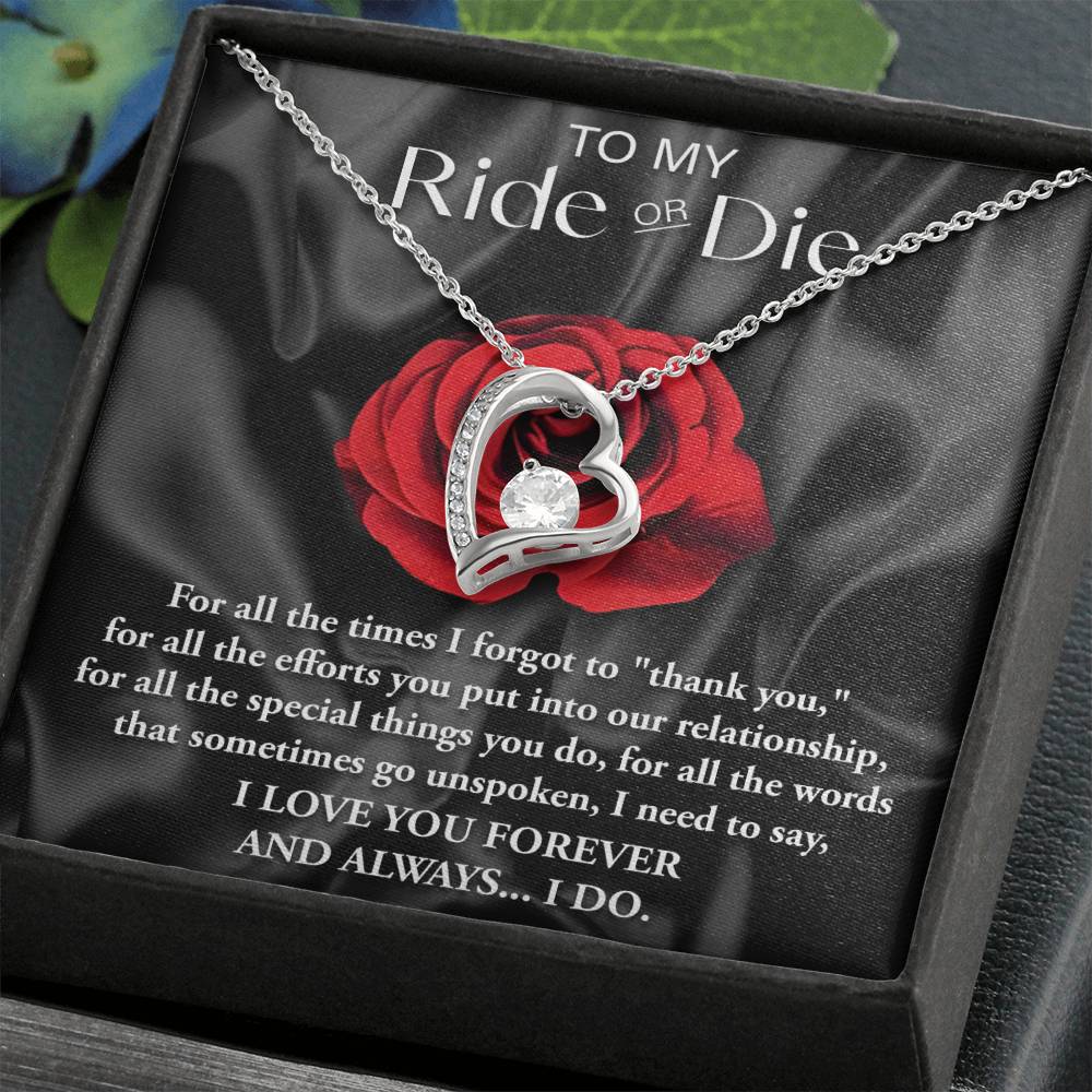 Ride Or Die Forever Love Pendant Necklace
