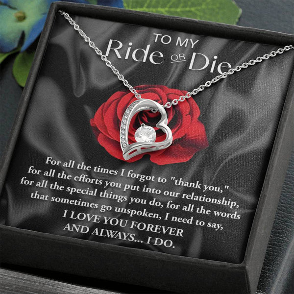 Ride Or Die Forever Love Pendant Necklace