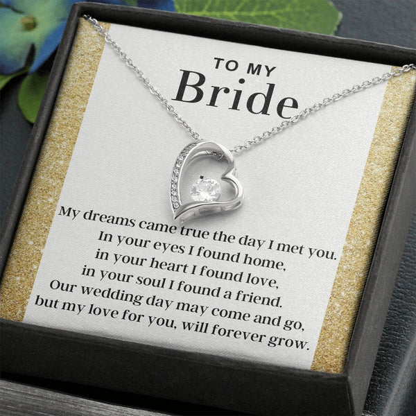 Heart Shaped Necklace: Forever Growing Love for My Bride