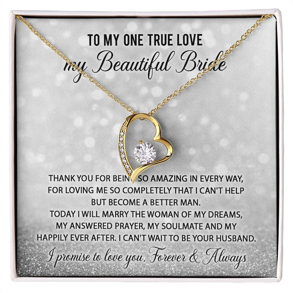 Heart Shaped Necklace: To my one true love, my beautiful wife, A Symbol of Eternal Love and Gratitude