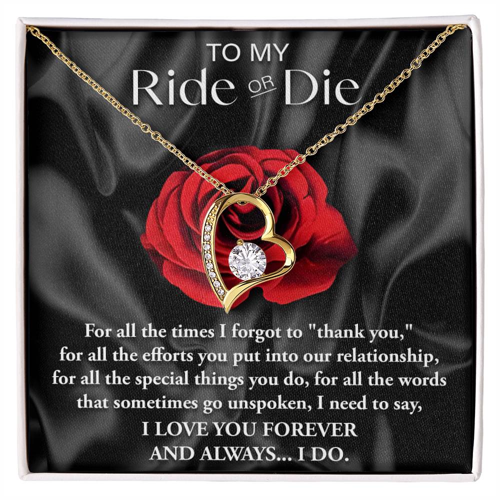 Ride Or Die Forever Love Pendant Necklace