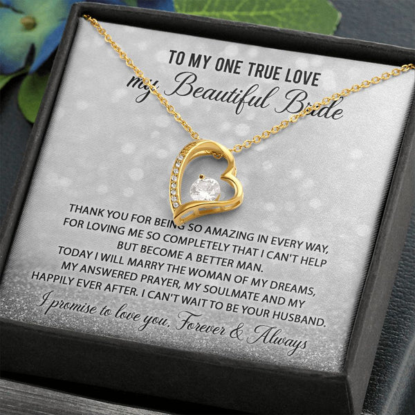 Heart Shaped Necklace: To my one true love, my beautiful wife, A Symbol of Eternal Love and Gratitude