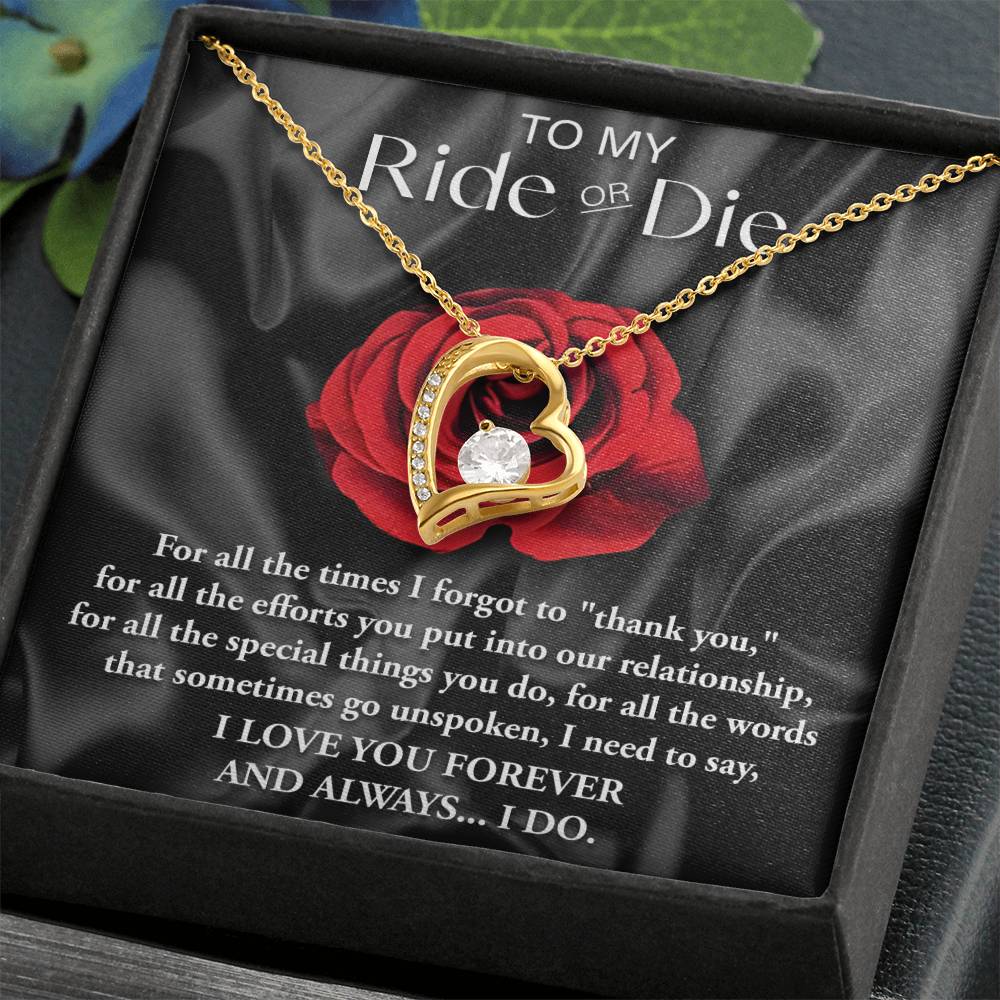 Ride Or Die Forever Love Pendant Necklace