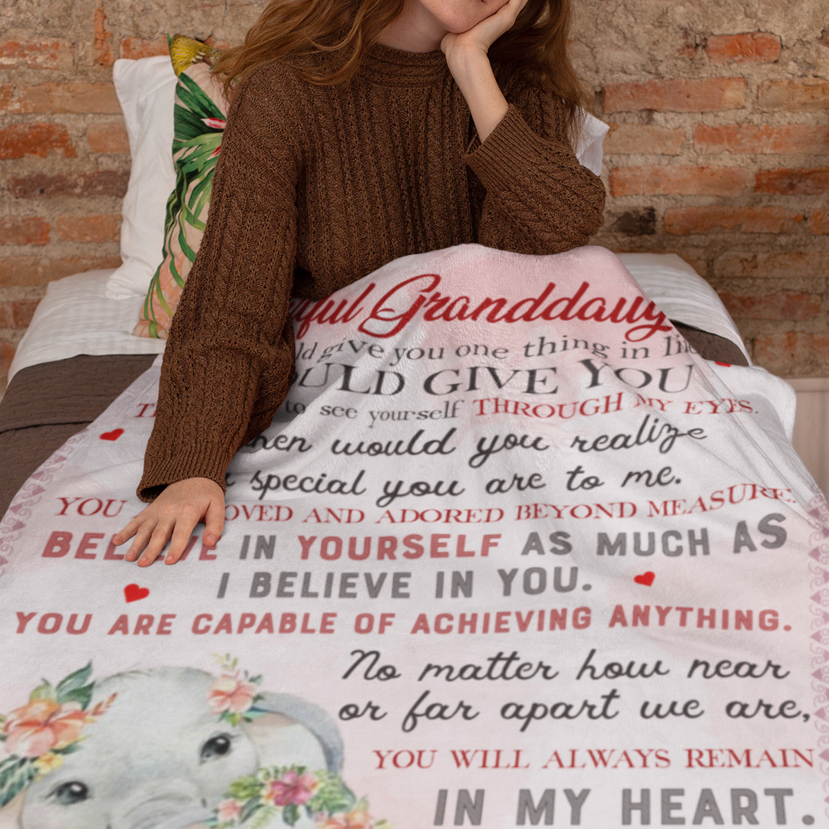 To My Granddaughter - Ability to see yourself through my eyes - Velveteen Plush Blanket