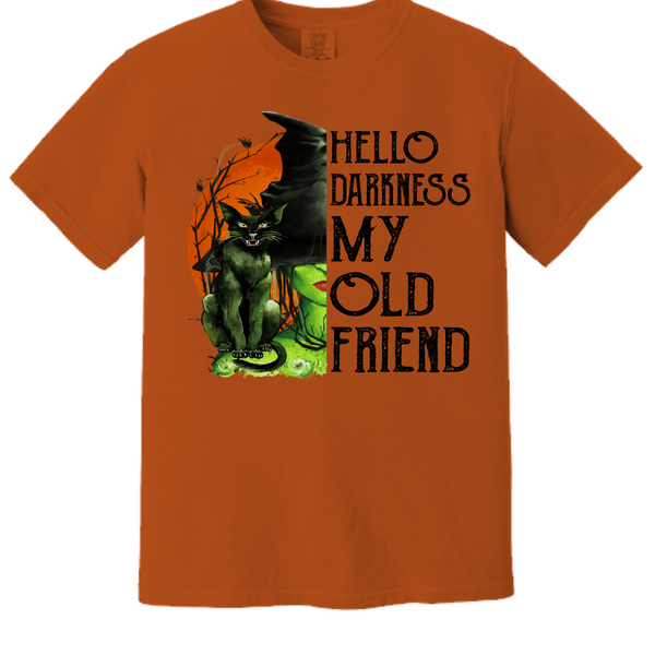 Halloween t-shirt Hello Darkness (1)