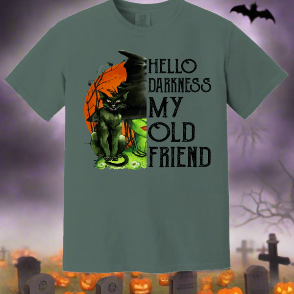 Halloween t-shirt Hello Darkness (1)