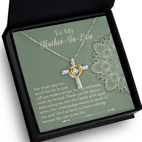 Mother-In-Law-A Strong Woman - Dancing Cross Necklace