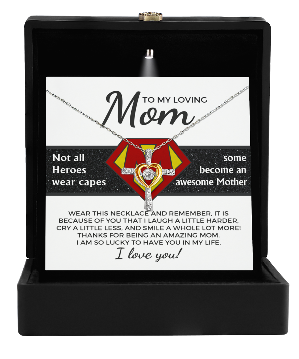 Mom-Awesome Mother-GB - Cross Necklace