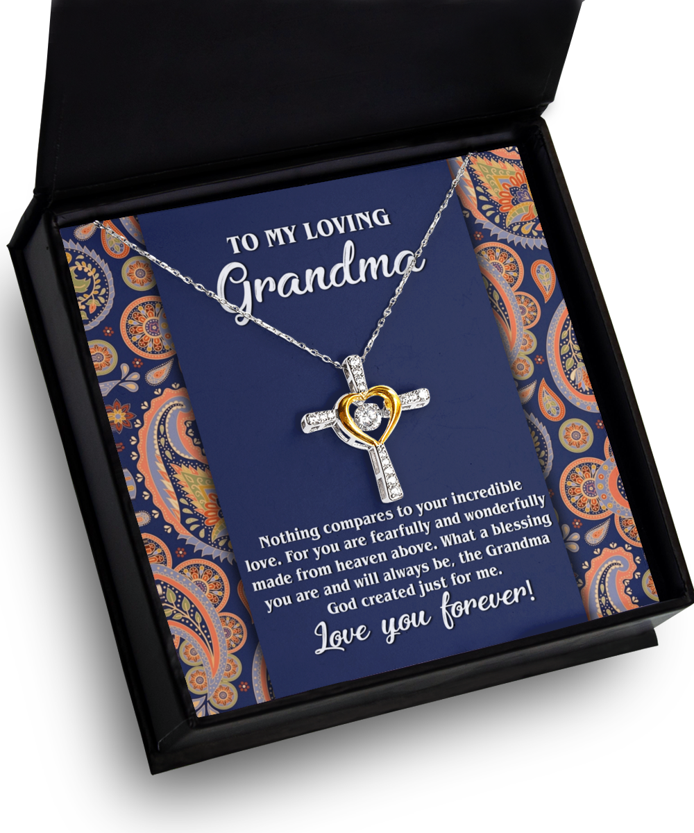 Grandma-Just For Me - Heart Cross Necklace