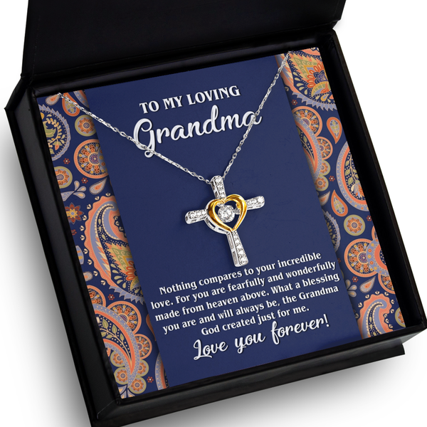 Grandma-Just For Me - Heart Cross Necklace