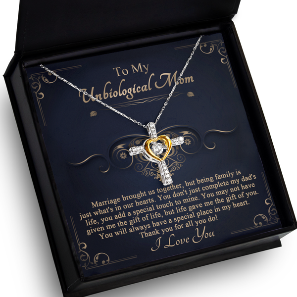Unbiological Mom-In Our Hearts - Cross Dancing Necklace