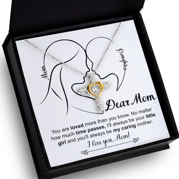 Mom-Your Little Girl - Dancing Cross Necklace