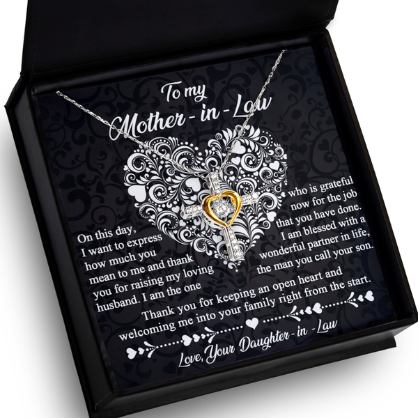 Mother-In-Law-An Open Heart - Dancing Cross Necklace