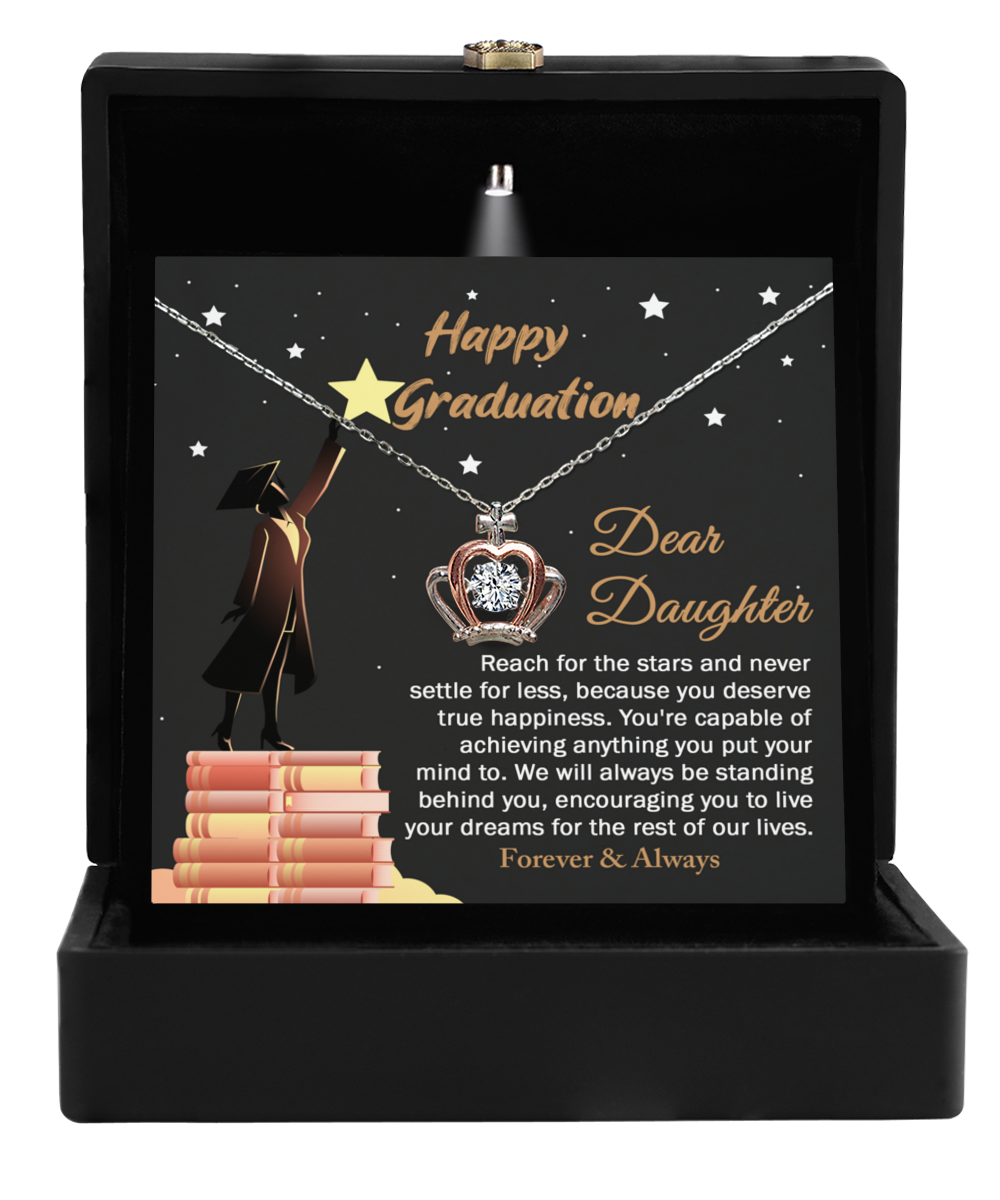 Daughter-Happy Graduation2 - Crown Pendant Necklace