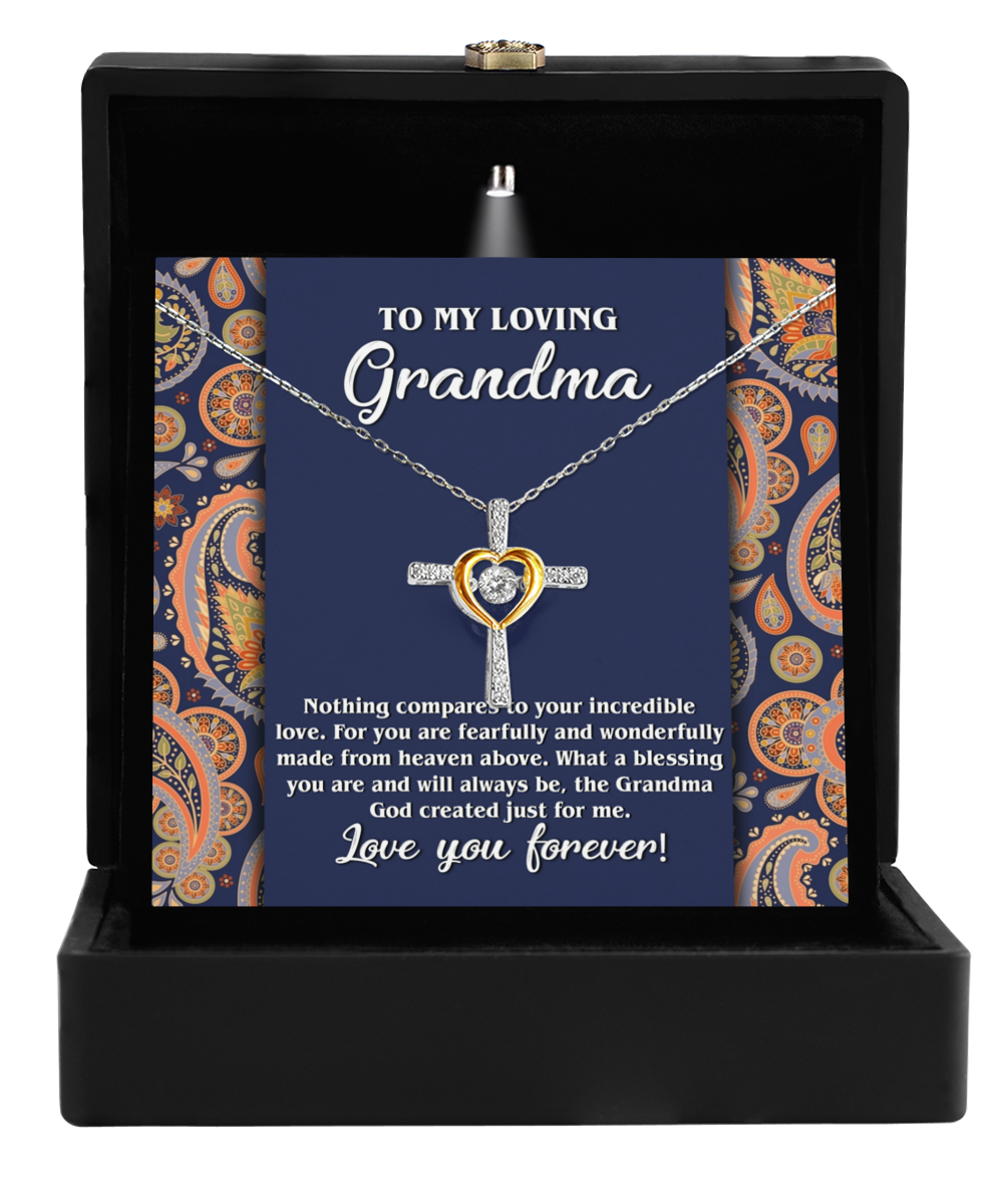 Grandma-Just For Me - Heart Cross Necklace