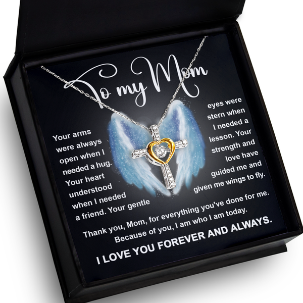 Mom-Wings To Fly - Dancing Cross Necklace