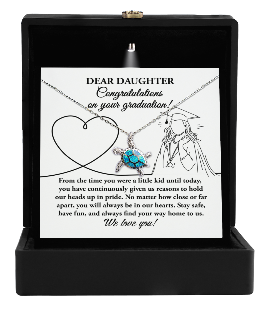 Daughter-Your Graduation - Opal Turtle Necklace