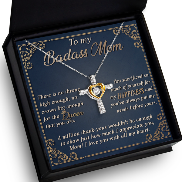 Mom-The Queen - Dancing Cross Necklace