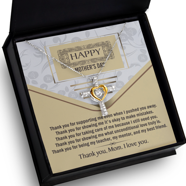 Mother's Day-Thank You - Cross Dancing Necklace