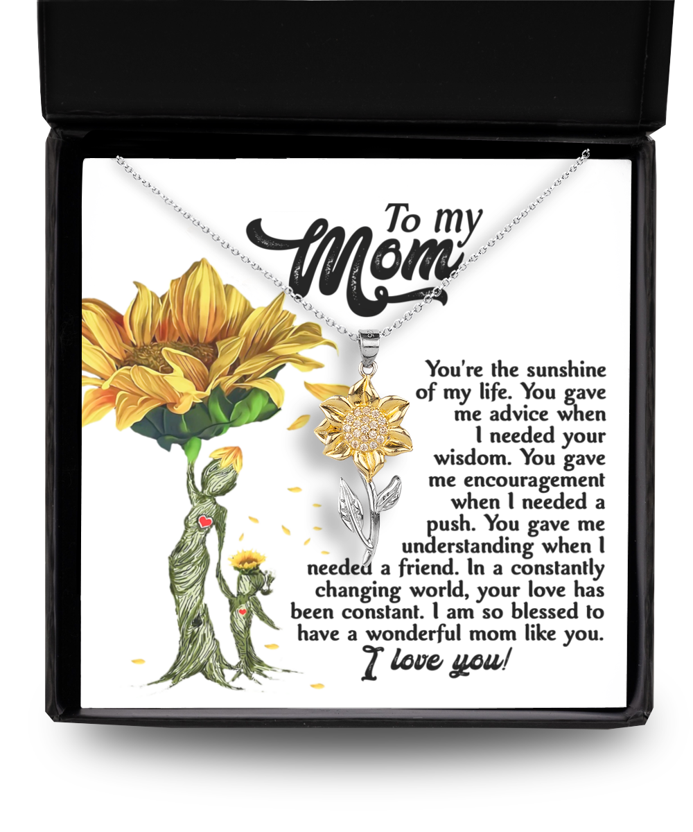 Mom-The Sunshine - Sunflower Pendant Necklace