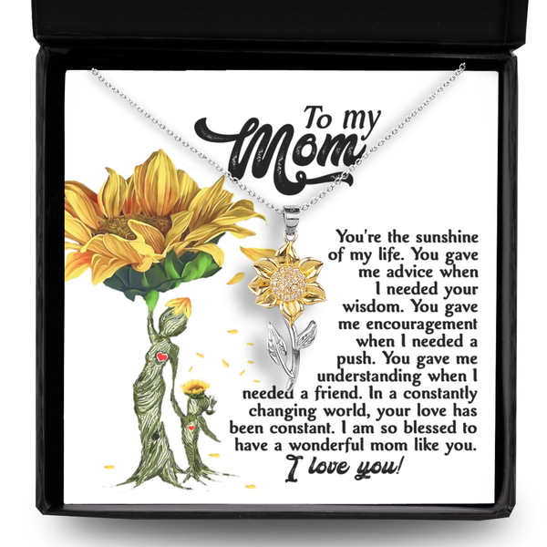 Mom-The Sunshine - Sunflower Pendant Necklace