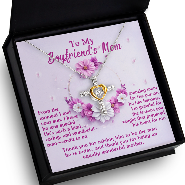 Boyfriend's Mom-Wonderful Mother - Heart Cross Necklace