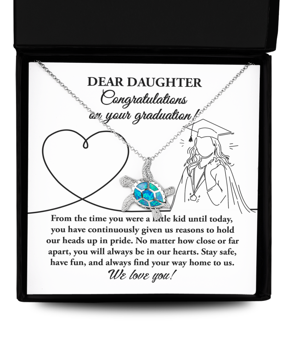 Daughter-Your Graduation - Opal Turtle Necklace