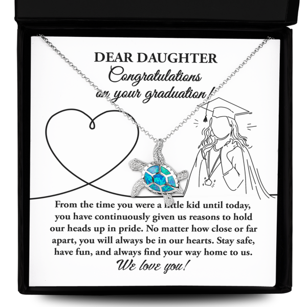 Daughter-Your Graduation - Opal Turtle Necklace