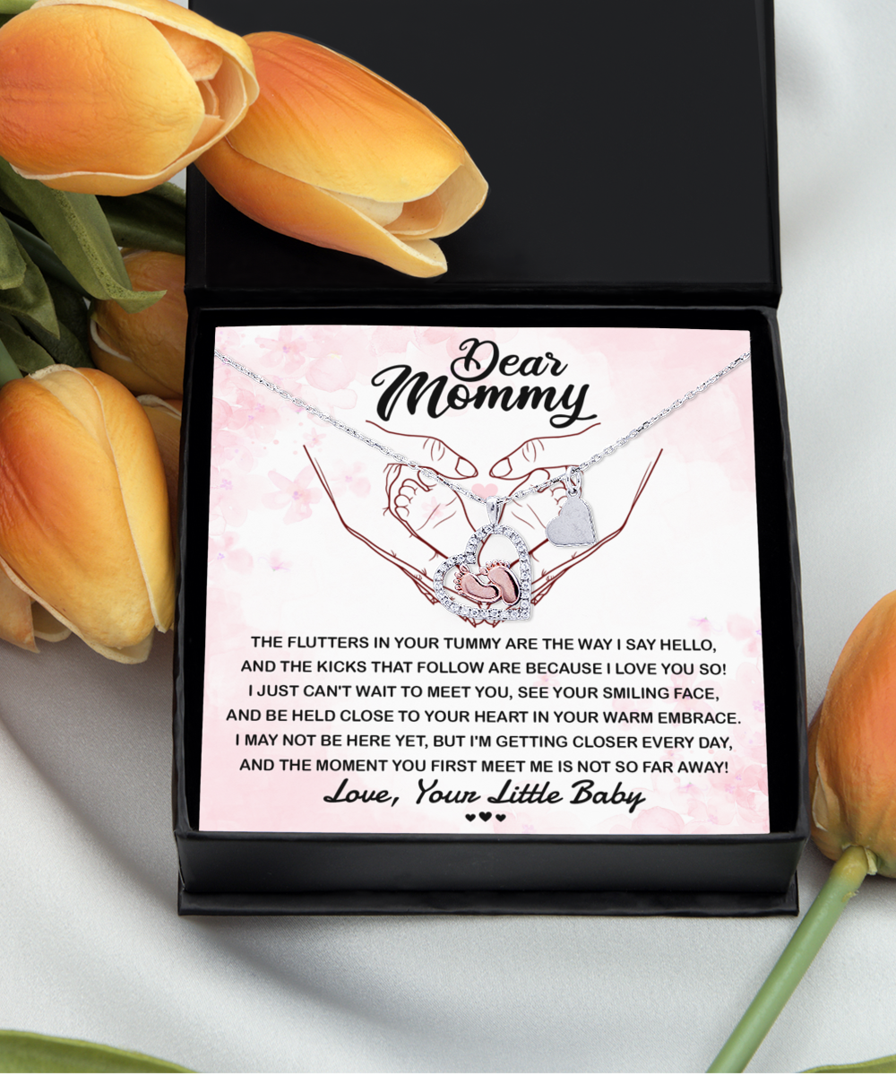 Mommy-I Love You - Baby Feet Necklace