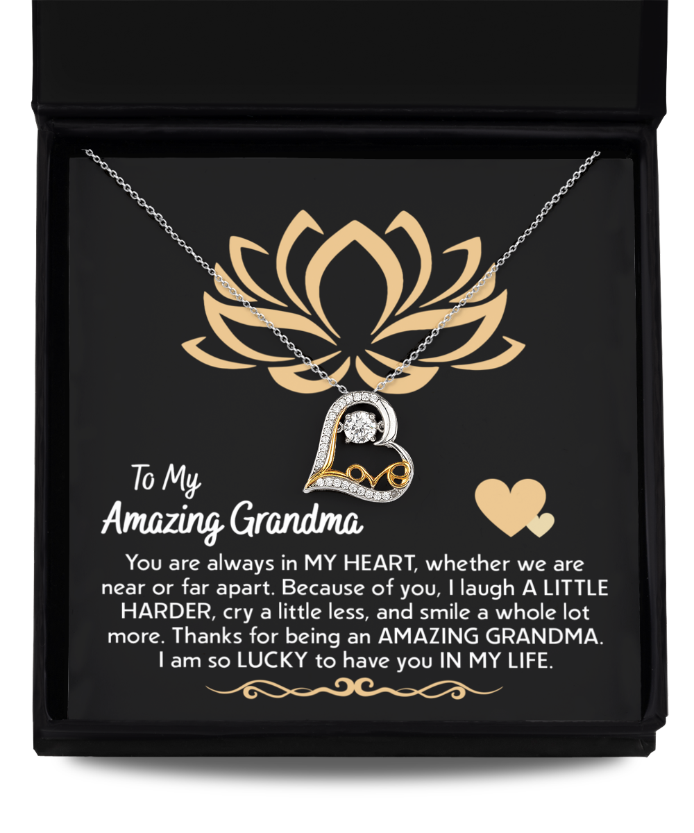 Grandma-In My Heart - Dancing Heart Necklace