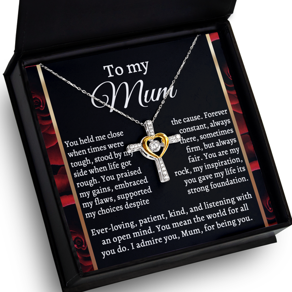 Mom-By My Side-GB Cross Necklace