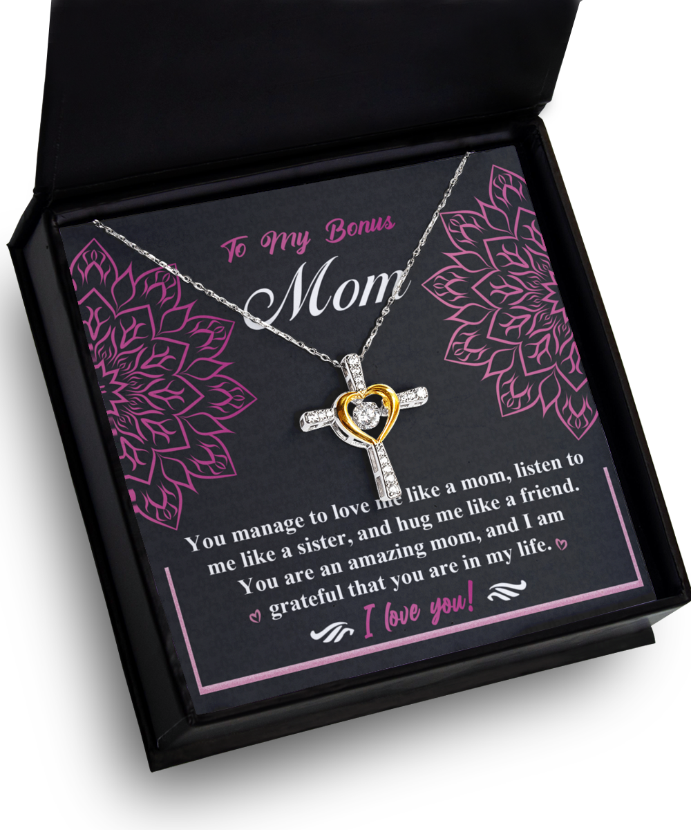 Bonus Mom-An Amazing Mom - Cross Necklace