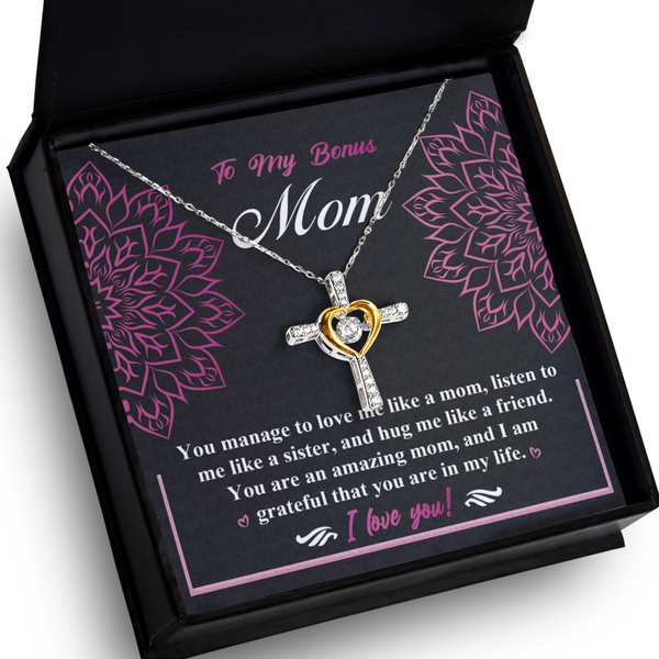 Bonus Mom-An Amazing Mom - Cross Necklace