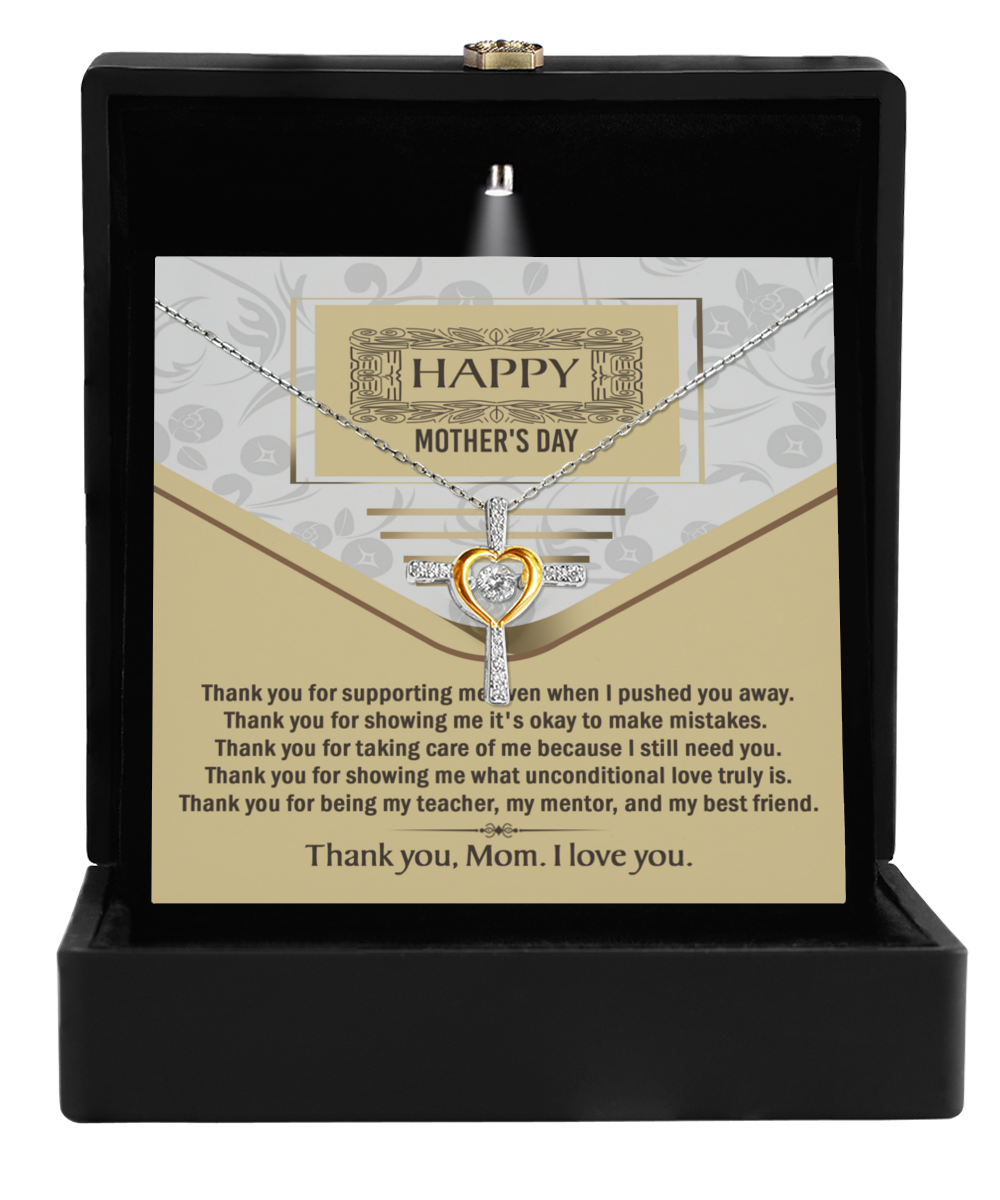 Mother's Day-Thank You - Cross Dancing Necklace