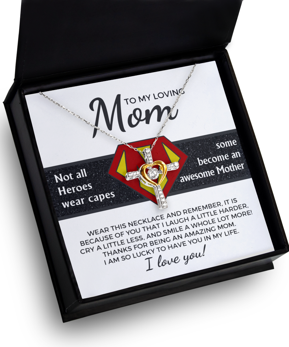 Mom-Awesome Mother-GB - Cross Necklace