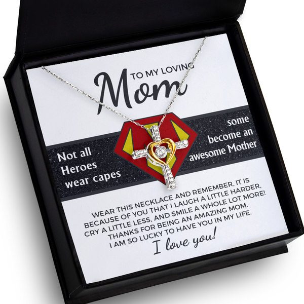 Mom-Awesome Mother-GB - Cross Necklace