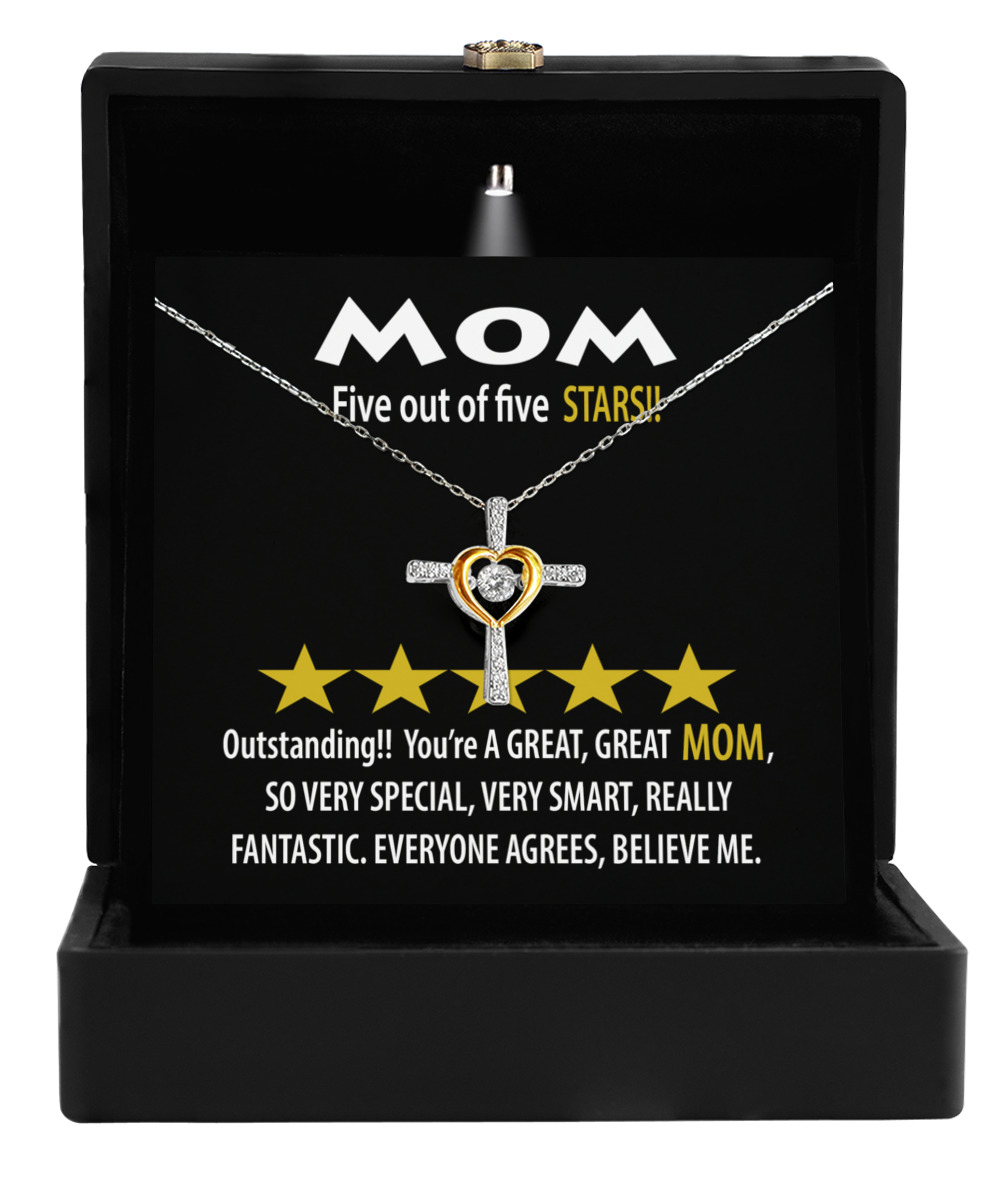 Mom-Five Stars -GB Cross Necklace