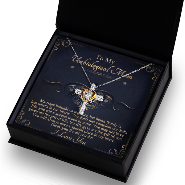 Unbiological Mom-In Our Hearts - Cross Dancing Necklace