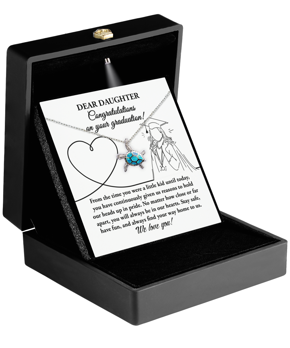 Daughter-Your Graduation - Opal Turtle Necklace